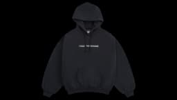 Oversized Cotton Fleece Hoodie With GR Logo - Dark Grey Melange