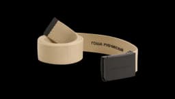 Webbing Belt With Metal Buckle - Beige