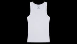 Ribbed Tank Top With Crewneck - White