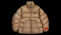 Treated Nylon Puffer Jacket - Beige