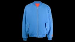 Patch-Detail Bomber Jacket - Aqua Blue