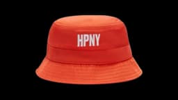 Embroidered Nylon Bucket Hat - Orange/White
