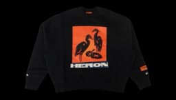 Heron Tape Crewneck Sweatshirt - Black/Orange