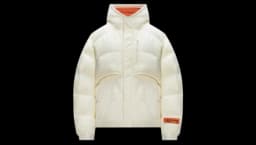Logo Patch Puffer Jacket - White/Orange