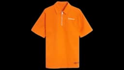 Half Zip Short Sleeve Polo Shirt - Orange