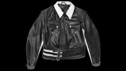 Dog In Restraint Leather Jacket - Black/White