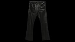 Zip-Detail Leather Trousers - Black
