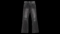 Distressed Bootcut Jeans - Black