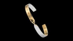 Numerical Twisted Diamond Cuff Bracelet - Gold