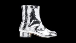 Tabi Ankle Boot - Cracked Metallic Silver