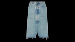 Dropped-Rise Denim Shorts - Blue