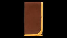 Contrast-Trim Linen Napkins Set Of 2 - Chocolate Brown/Yellow