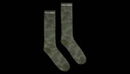 The Palm Ribbed Socks - Green/Off-White