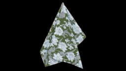 Lilium-Print Cotton Tea Towel - Green/White
