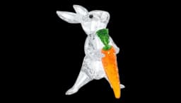 Peaceful Countryside Rabbit with Carrot - Clear/Orange