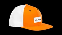 Logo-Patch Baseball Cap - Orange/White