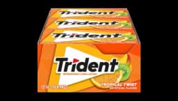 Trident Tropical Twist Sugar Free Gum 12 Packs of 14 Pieces