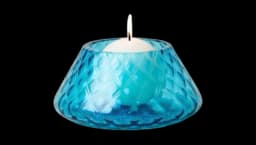Lele Aquamarine Textured Candle Holder - Aquamarine