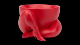 A High Heeled Two Legged Planter - Red