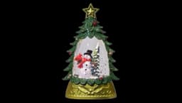 Glittering Snowman Small Christmas Tree Snow Globe