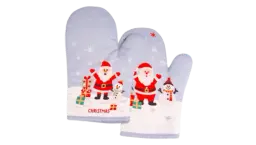 Christmas Oven Mitts Santa & Snowman - Multicolor