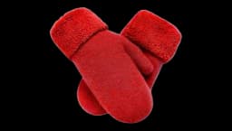 Warm Knit Mittens - Red