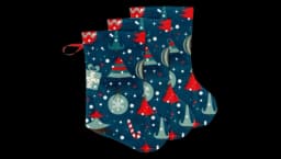 Christmas Stocking Set Of 3 - Red/Blue/Green/White