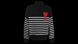Ami de Coeur Striped Jumper - Black/White/Red