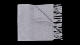 Logo-Embroidered Wool Scarf - Gray