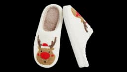 Christmas Reindeer Slippers - White