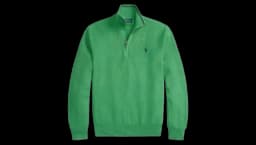 Quarter-Zip Cotton Sweater - Green