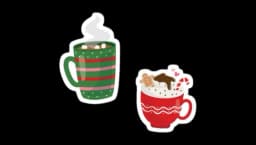 Christmas Hot Cocoa & Coffee Cups Sticker
