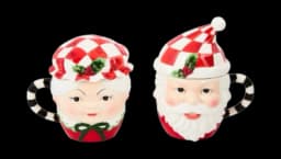 Check It Out Mr. and Mrs. Claus Mugs Set of 2