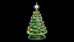 Ceramic Christmas Tree Pre-Lit 15"