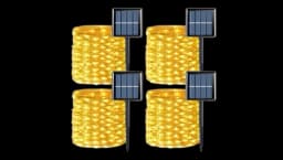 4 Pack Warm White Solar Christmas Lights 33ft