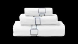 Terry Towels Bicolor Embroidery Set - White