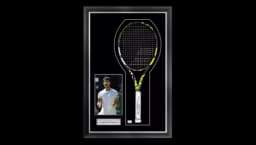 Signed & Framed Black Babolat Pure Aero Tennis Racket - Yellow