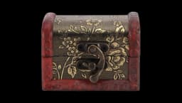 Vintage Wooden Treasure Chest - Multicolor