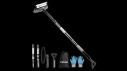 72" Extendable Long Snow Brush With Ice Scraper - Black/Grey