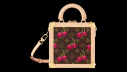 Cherry Mini Square Trunk Cherry - Monogram Canvas Brown