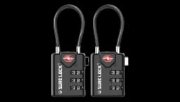 TSA Compatible Travel Luggage Locks Set Of 2 - Black