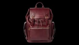 Calfskin City Backpack - Burgundy