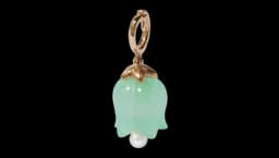 Yellow Gold and Jade Tulip Charm - Yellow Gold