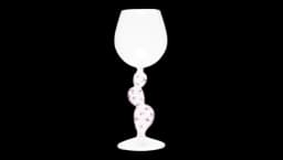 Cactus-Motif Asymmetric Wine Glass - Light Pink/Green