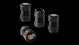 Tire Valve Stem Caps For Cadillac 4 Pcs - Black