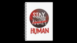 Stay Away Human Dying Light Spiral Notebook - White/Red