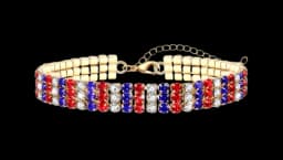 Rhinestone USA Patriotic Tennis Bracelet - Red/White/Blue 