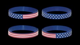 American Flag Silicone Stretchable Bracelet 4 Pack