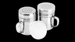 2Pcs Stainless Steel Salt & Pepper Dredge Shakers