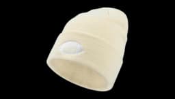 Football Embroidered Knit Beanie - White